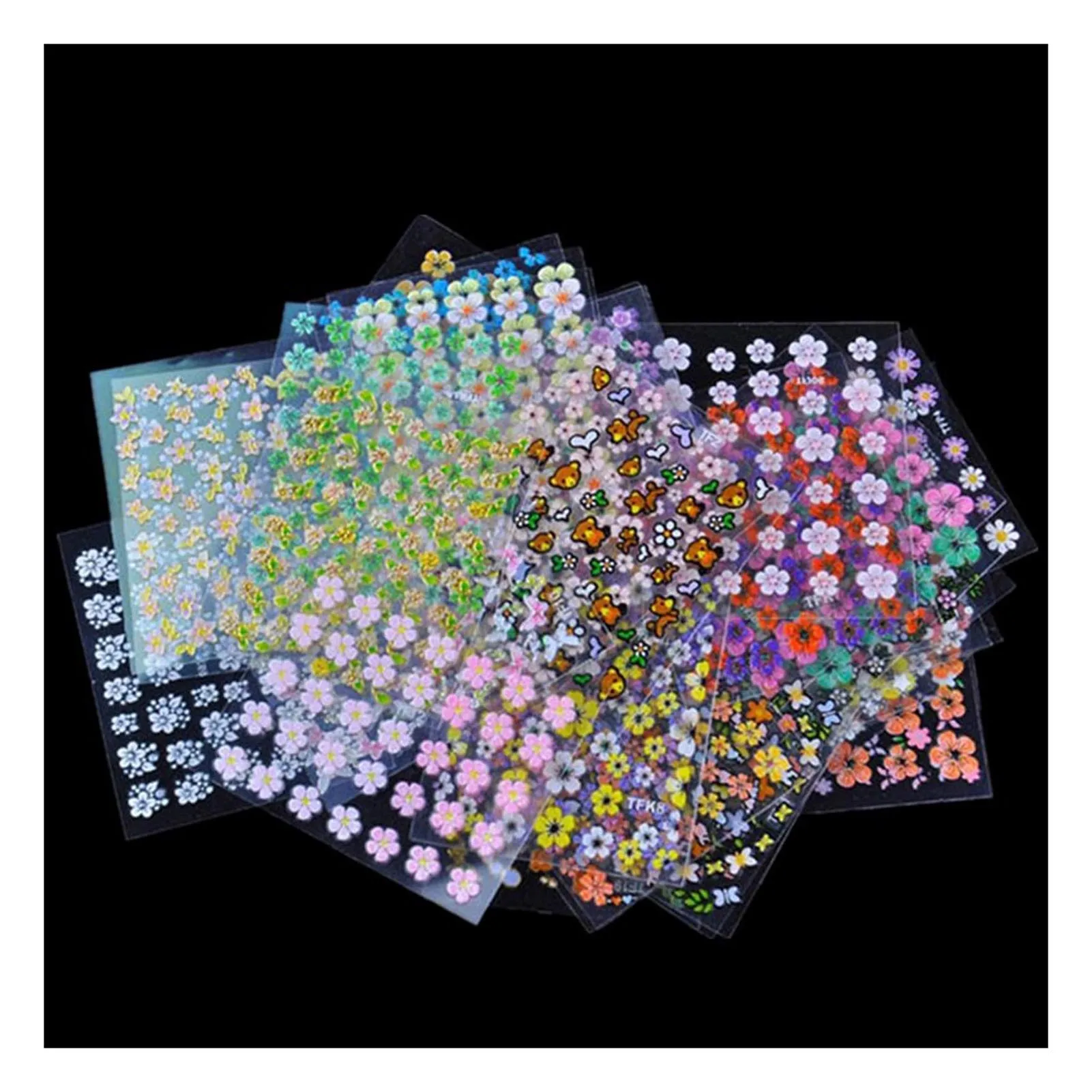 Sweet Flower Nail Art Stickers Cute DIY 30 Sheets Self Adhesive Nail Supplies for Women and Little Girls