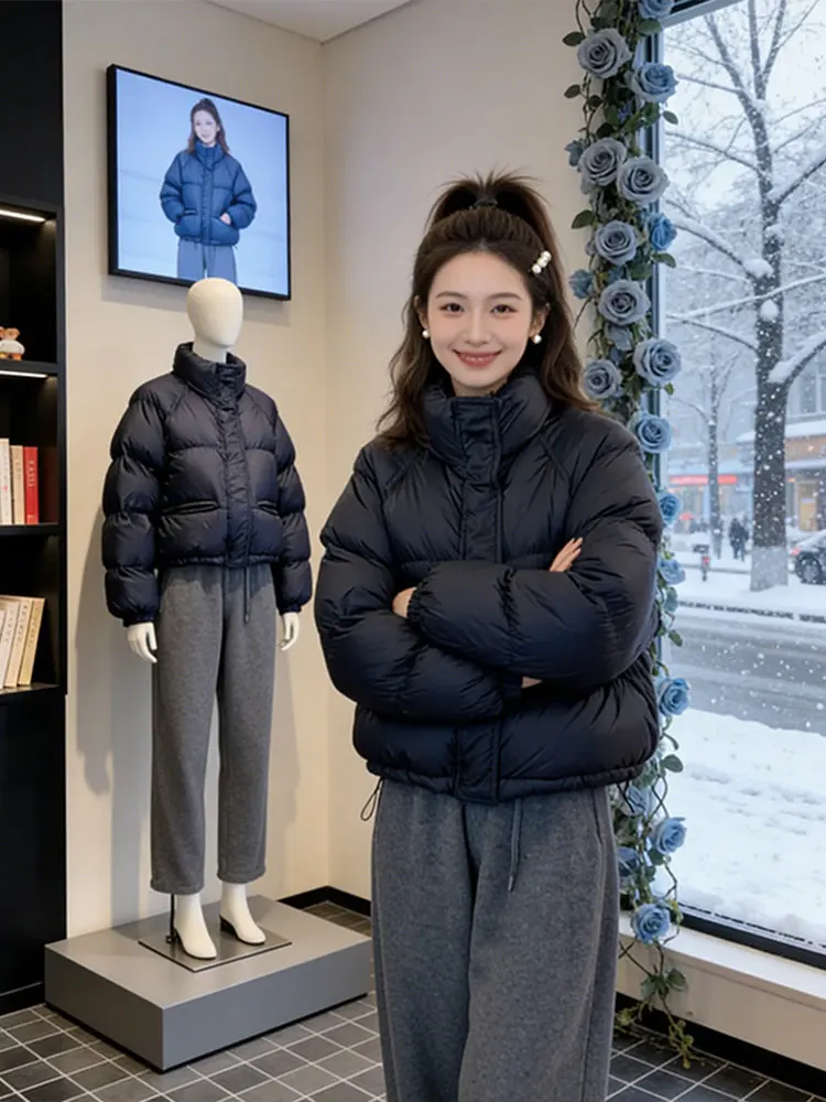 

Женская зимняя новая свободная утепленная модная теплая хлопковая одежда Bla ort Puffy Jaet, пальто-пуховик