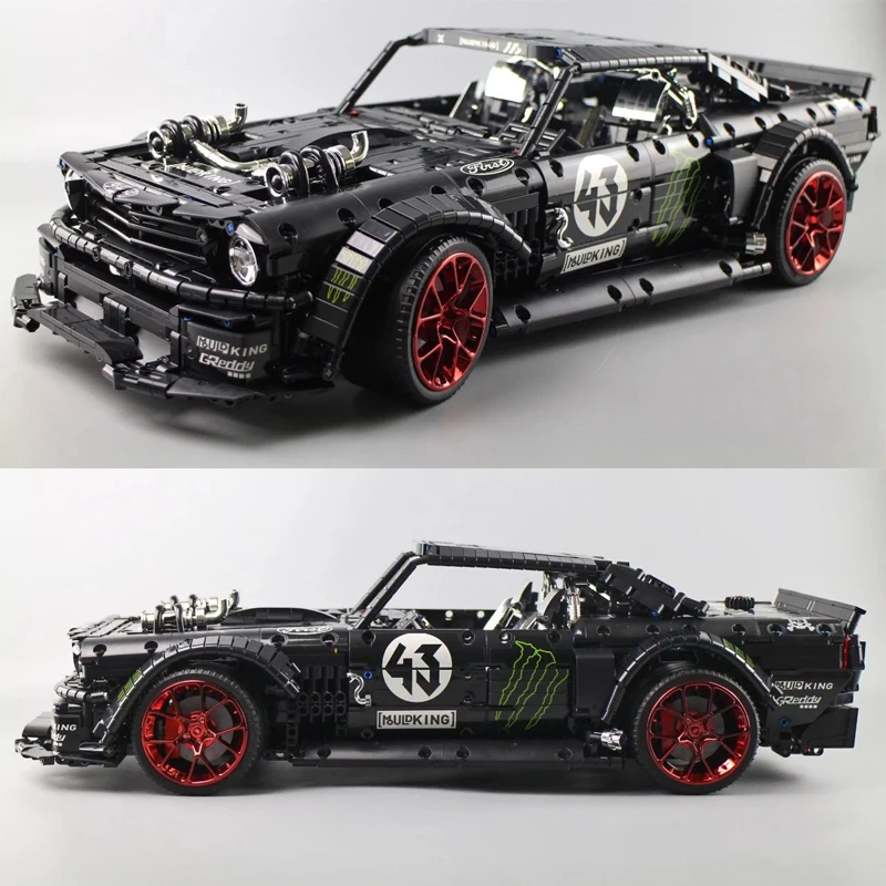 2943PCS Technical Mustang Hoonicorn V2 1:8 Car Building Blocks Ken Block Vehicle MOC-22970 Assemble Bricks Toys Gift For Boy Kid