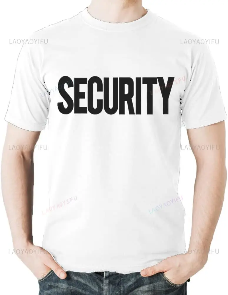 Fresh Tees Security Shirt Print Event Safety Guard Staff Cotton Tee Unique Men Clothing Graphic Ventilate O-neck Casual T-Shirt