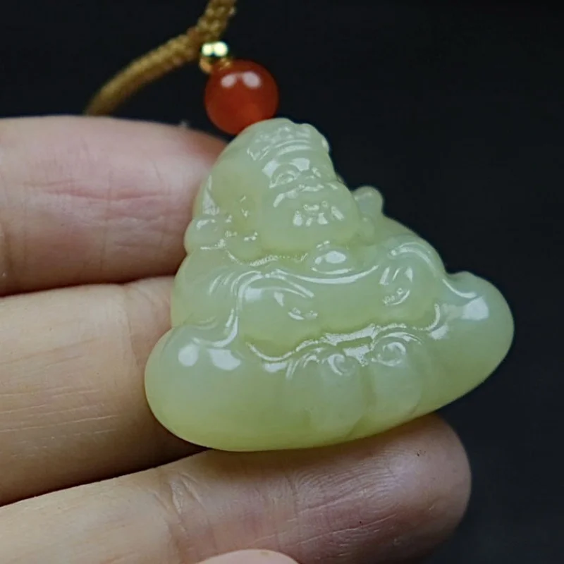 

Natural Hotan Jade Ruoqiang Pendant 2023 New Model Women - Yellow Wealth God Mothers