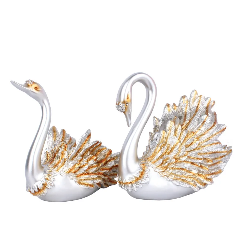 Swan European Style Simple Couple Resin Crafts Home Decor Ideas Living Room Tabletop Wine Cabinet Home Decoration Good Quality