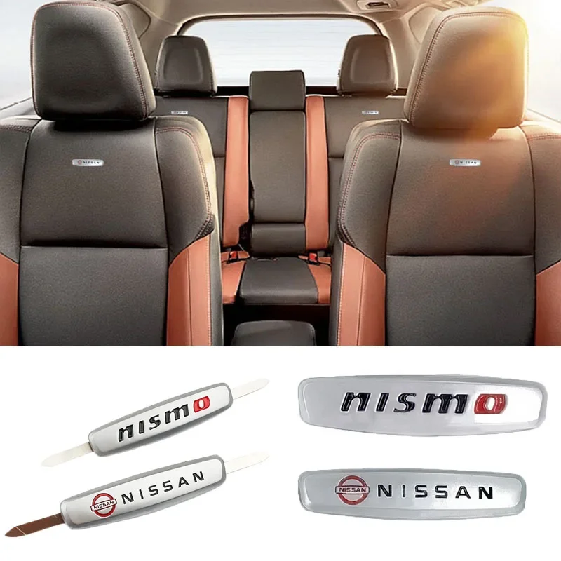 Metal Car Seat Trunk Whole Side Sticker for Nissan Qashqai J11 J10 Leaf Juke Patrol Micra X Trail T32 Rogue Altima Terrano KIcks