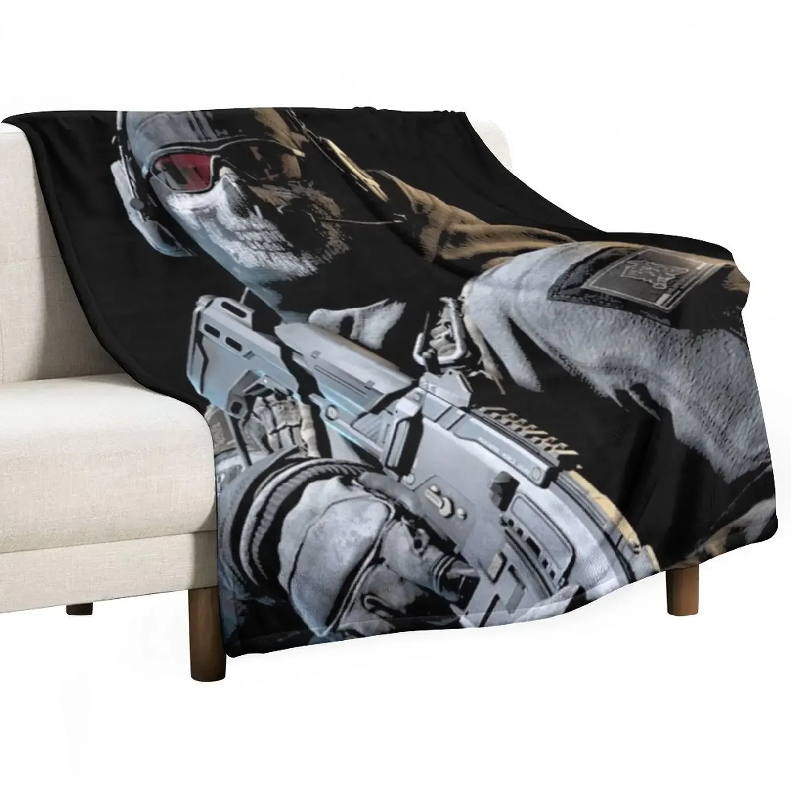 

Ghost Solider- Warzone Throw Blanket Soft Beds Decorative Beds Comforter halloween Blankets