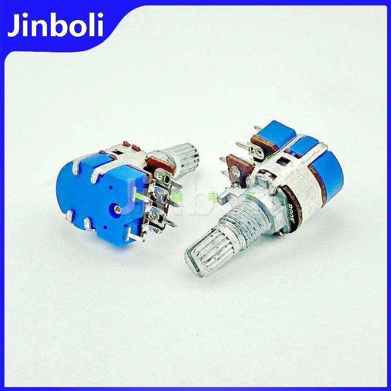 2PCS R12 Tipo Doppio Potenziometro Con Interruttore B20K Altoparlante Del Computer Interruttore Del Volume Potenziometro 15mm Lunghezza Asse