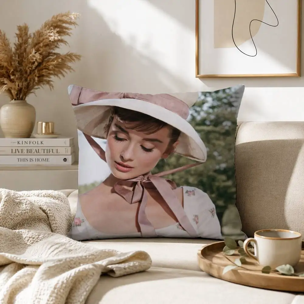 A-Audrey H-Hepburn C-Classic Pillow Case for Sofa Living Room Home office Decor Protective Cover