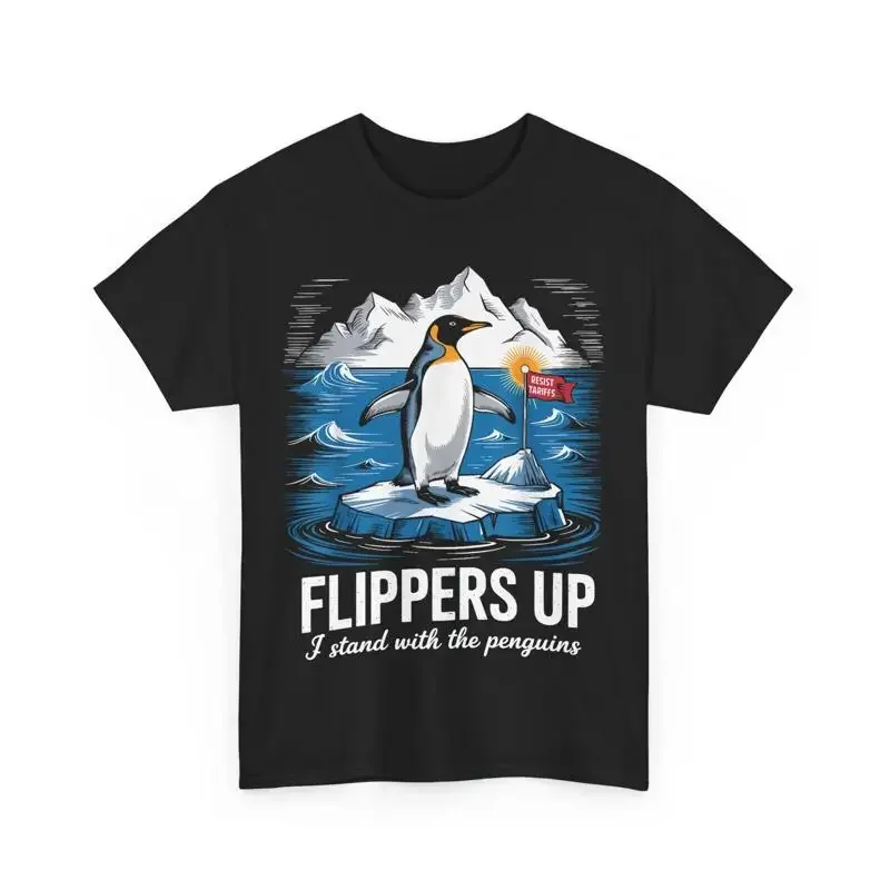 Flippers Up I Stand With Penguins T Shirt Resist Penguin