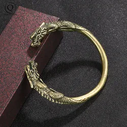 Vintage Brass Beast lizard Bracelet Dragon Scale Pattern Locomotive Trendy Punk Cuff Bracelet Jewelry Pure Copper Dragon Head