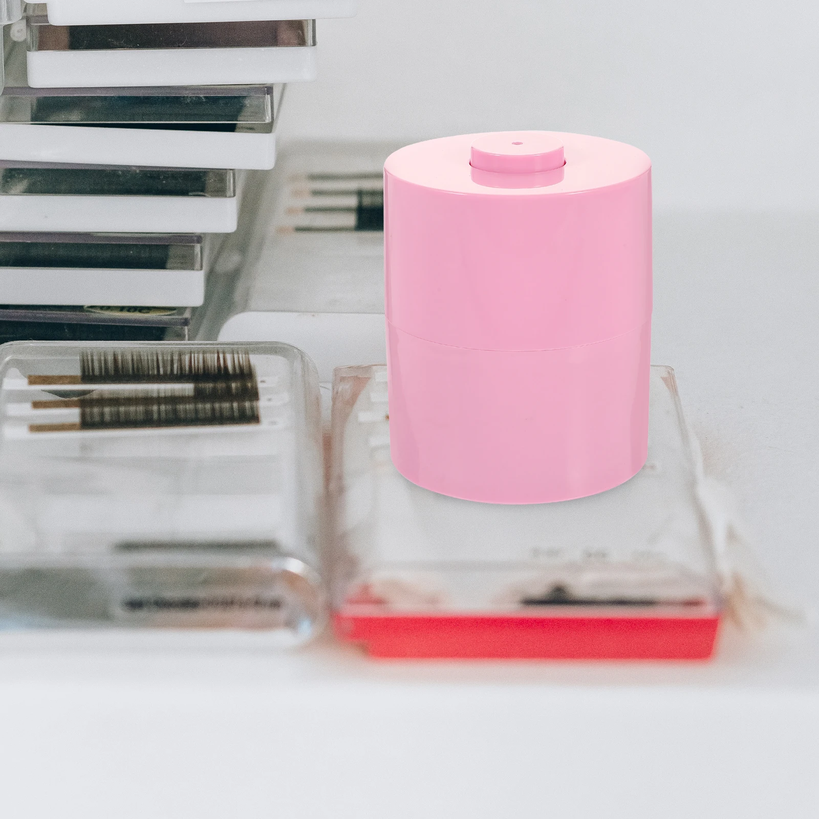 

Eyelash Glue Storage Container Pink Sealed Design Lightweight Portable Eyelash Extensions Glue Cups ganizer Case Small Items
