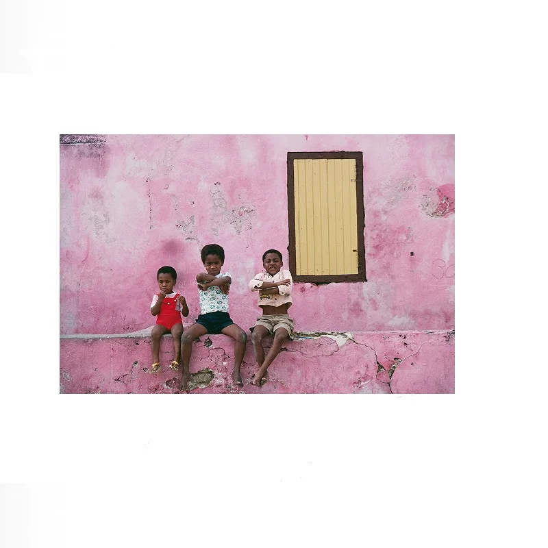 Slim Aarons 'Curacao Children', Print Art Canvas Poster, Living Room, Home Wall Decor Picture