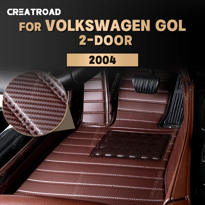 

Custom Carbon Fibre style Floor Mats For VW Volkswagen Gol 2-Door 2004 Foot Carpet Cover Automobile Interior Accessories