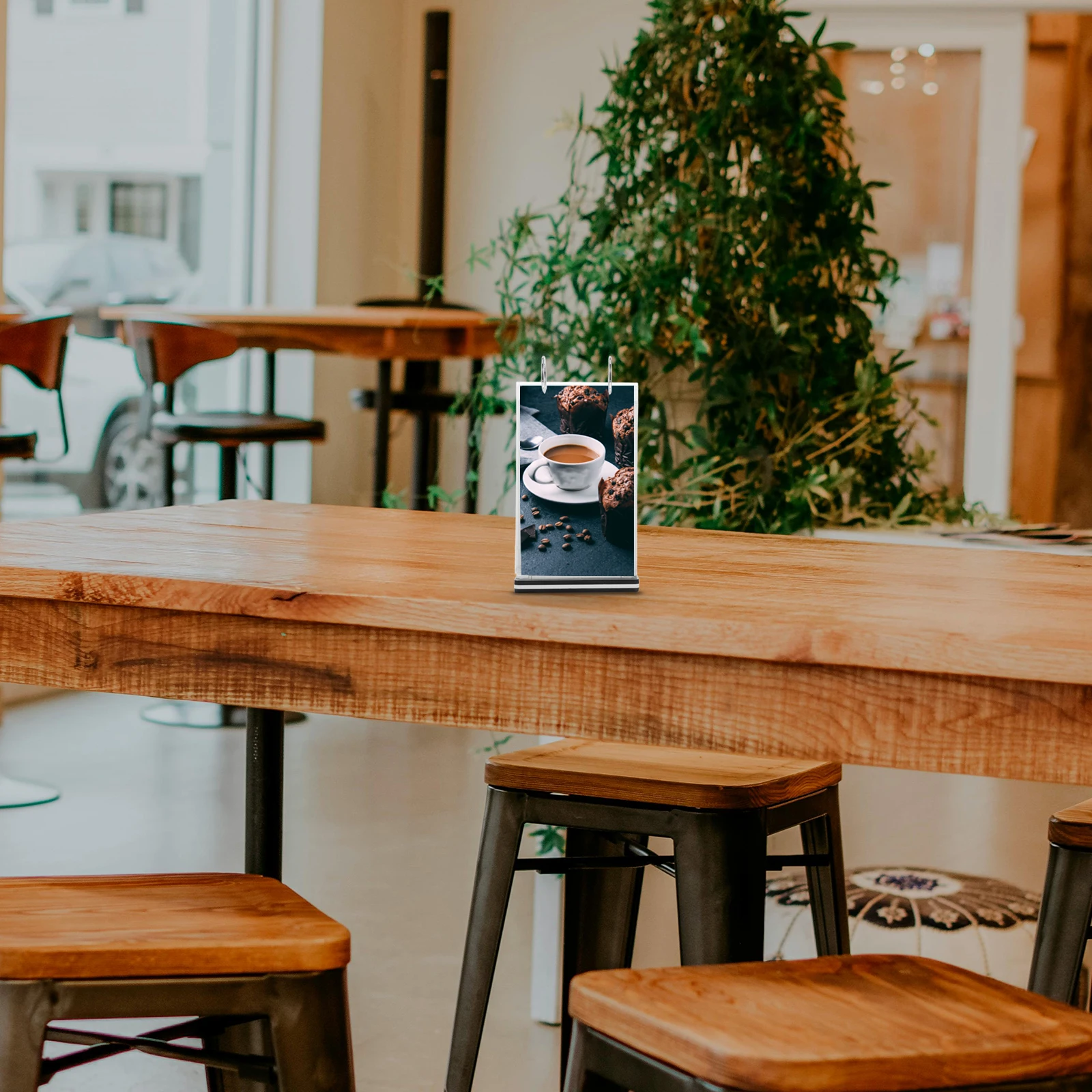 Menu Display Stand Clear Desktop Holder Sturdy Acrylic Sign Holder for Tabletop Use Restaurants Cafes Parties Banquets Menu