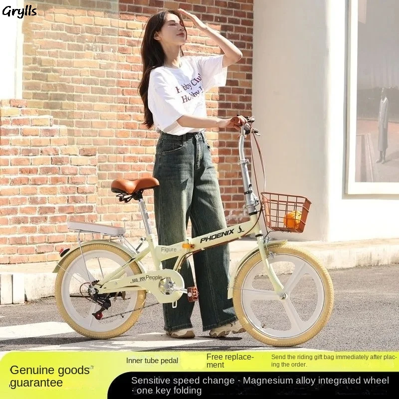 

Grylls Folding Bike for Adults Ultra-light Convenient 20 in 22 in Work Speed Male and Female Student Car Free Installation Hot