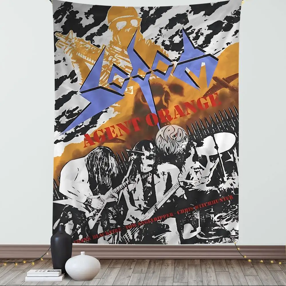 Sodoms Germany Thrash Metal Band Printed Large Wall Tapestry Art Science Fiction Room Home Decor Decor Blanket