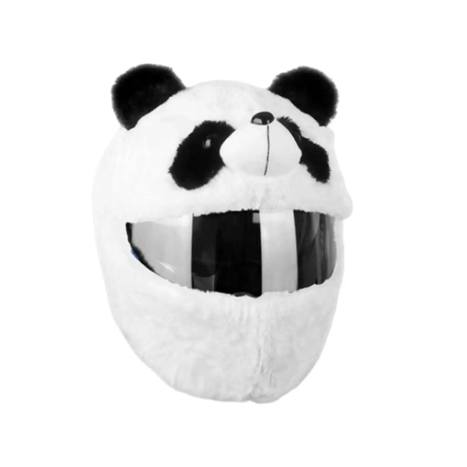 Motorcycle Helmet Cover Sleeve Dust Cap Cartoon Panda Plush Animal Helmet Covers Helmet Protective Cover for Full Face Helmets