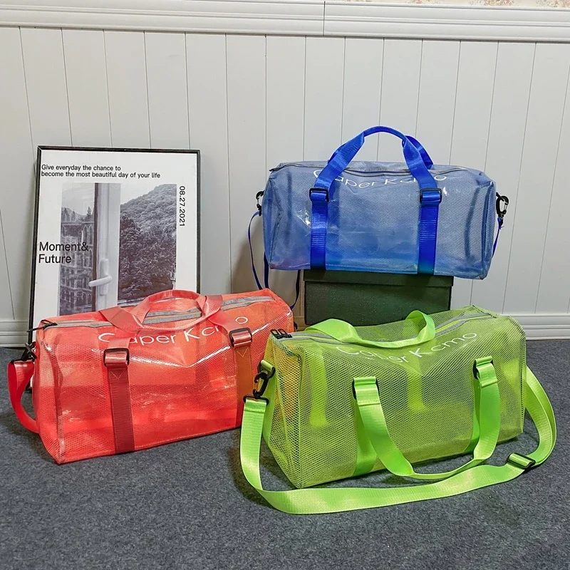 Bolso de viaje versátil de PVC, bolsa de hombro de alta capacidad, Popular y superventas, para hombre y mujer, 2024