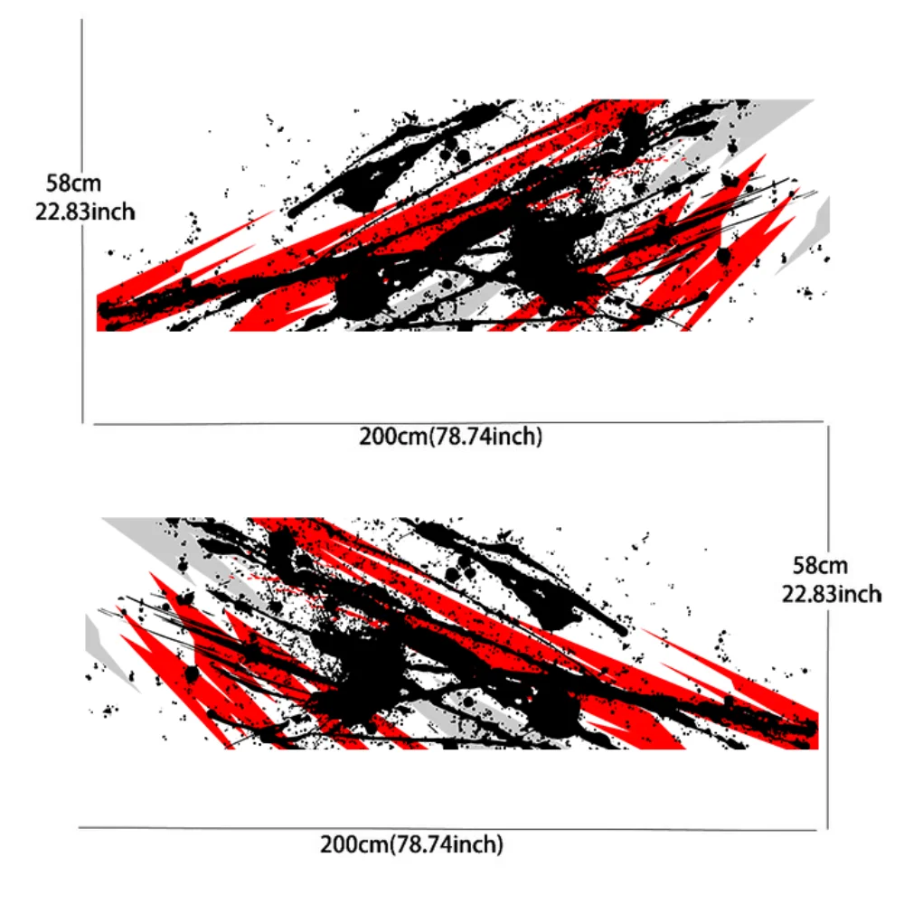 Racing stripe black splatter Car Side Wraps, Self-Adhesive PVC Waterproof & Scratch-Resistant Stickers, Car Accessory Gift