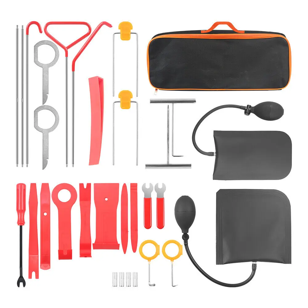 

31 шт., комбинированный инструмент для ремонта автомобилей из нержавеющей стали, ручной инструмент для ремонта дверей автомобиля, набор инструментов для аварийного открытия на воздушной подушке