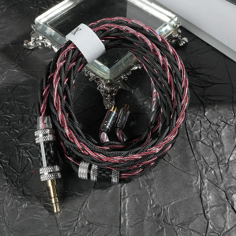 XINHS R19 Chiying 7N Einkristall-Kupfer-Kopfhörer-Ersatzkabel Rot Schwarz Multi-Stecker, für 0,78 mm 2PIN/MMCX/IE900 – Detail 2