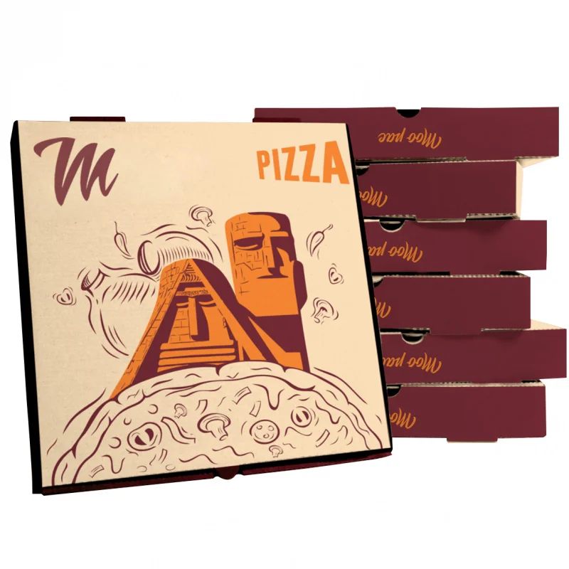 10 00piece.Custom.Heavy Duty White Kraft Paper Pizza Box Custom Your Logo Printed Box Pizza Carton