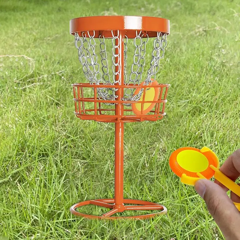 Disc Golf Basket Disc Golf Course Basket Portable Throwing Chain Target Outdoor Sports Accessories Equipment For Parks Backyards