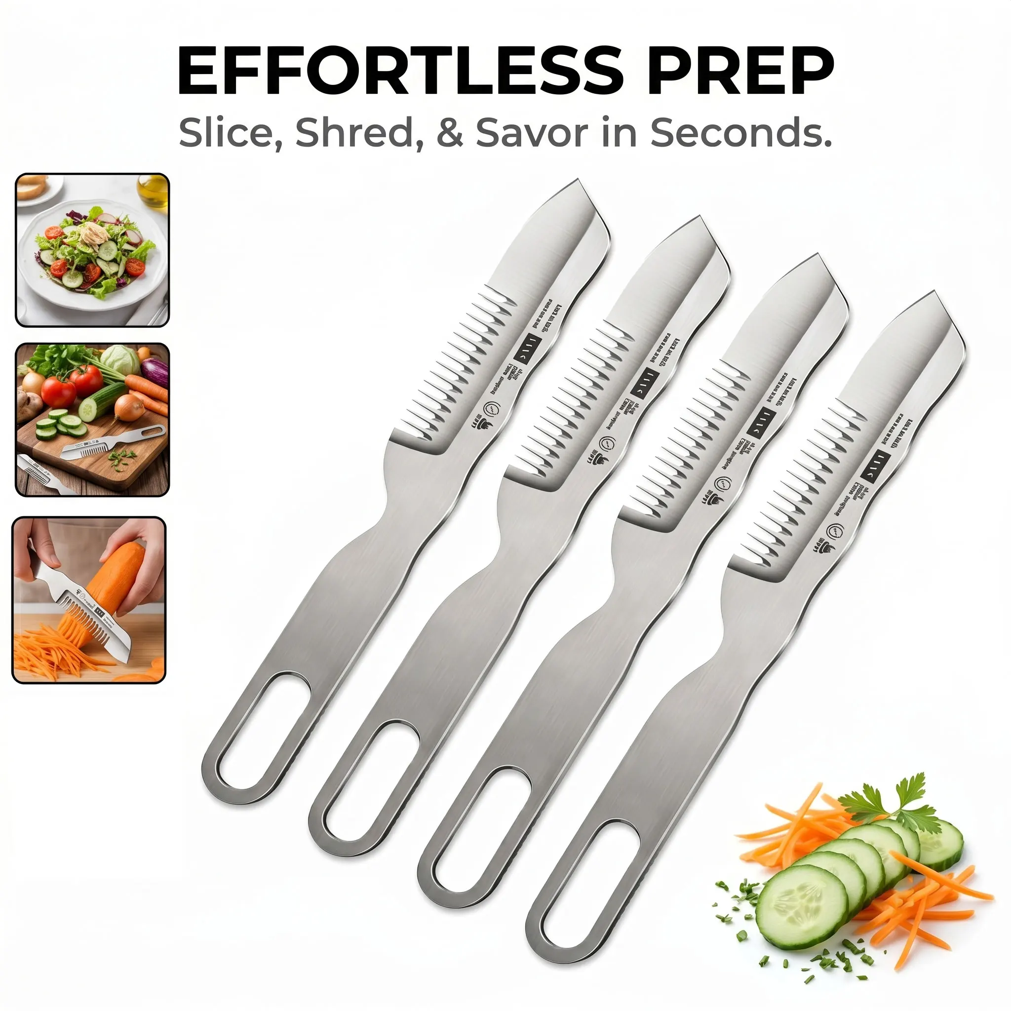 

New Multifunctional Scallion Cutter Stainless Steel Green Onion Slicer 2-in-1 Vegetable Shredder Kitchen Chopper Too