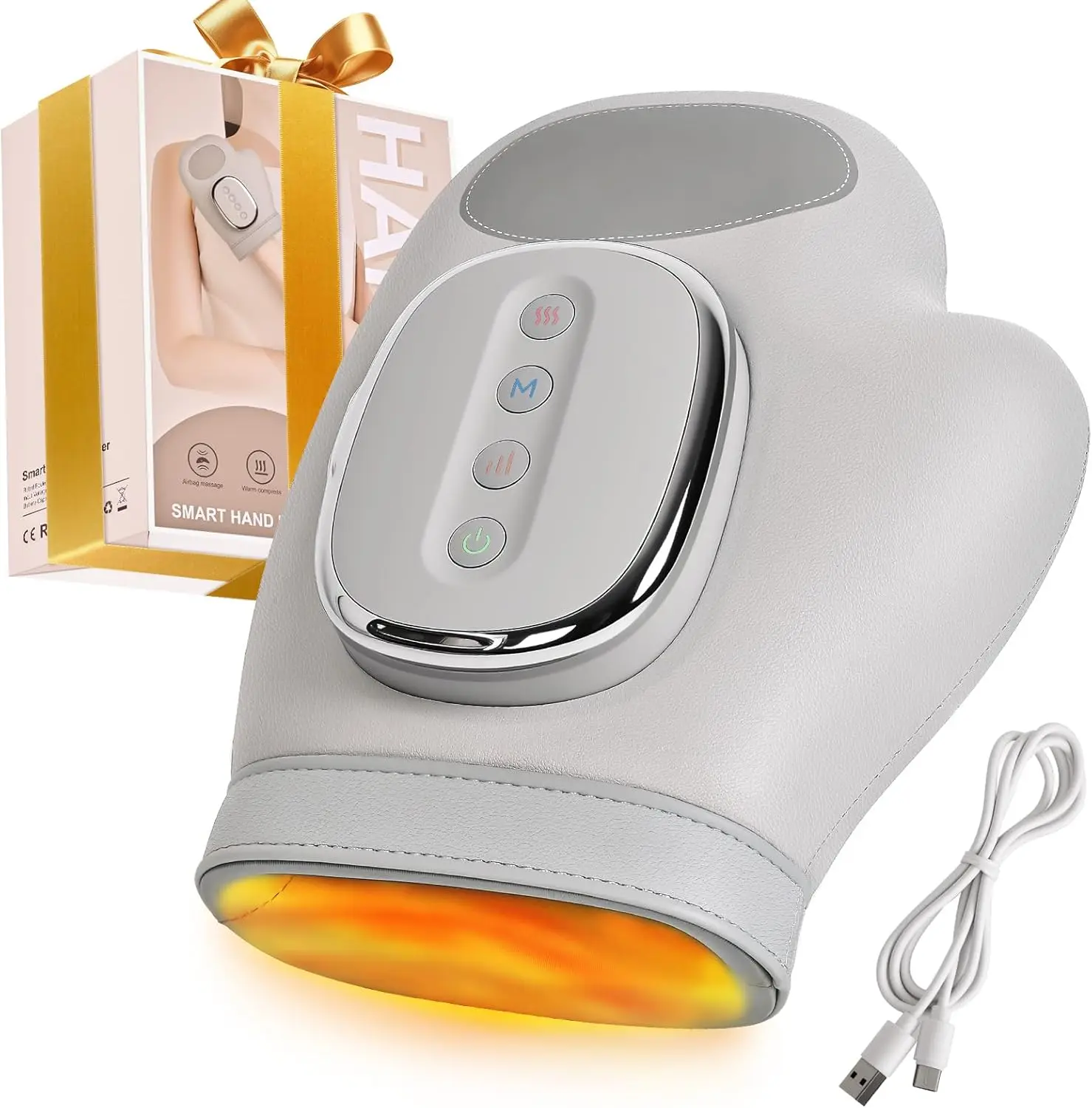 

Hand Massager Portable Electric Hand Massager with Heat Airbag Compression Cordless Glove Massage Finger Palm Full Wrapped Relax
