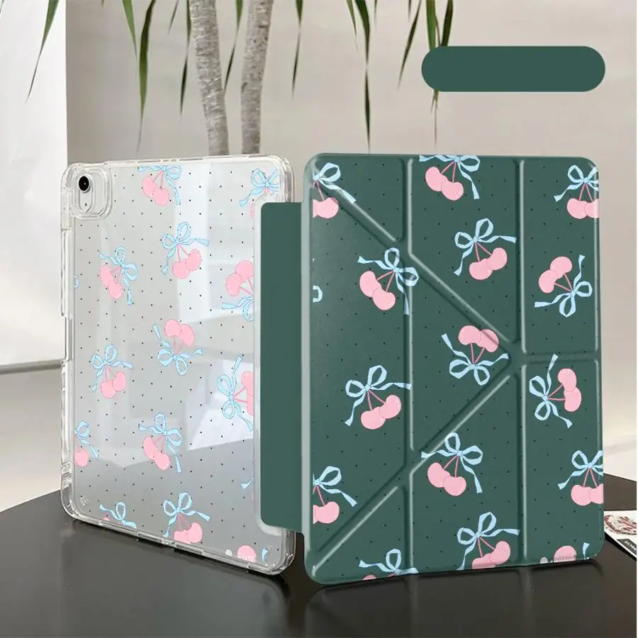 Tablet Case For iPad Mini 6 7 Pro 2025 Air 4 5 M3 M2 M4 11inch Pro 11th 10th 9th 8th 7th 12.9inch Holder Cover Y-Fold Coquette