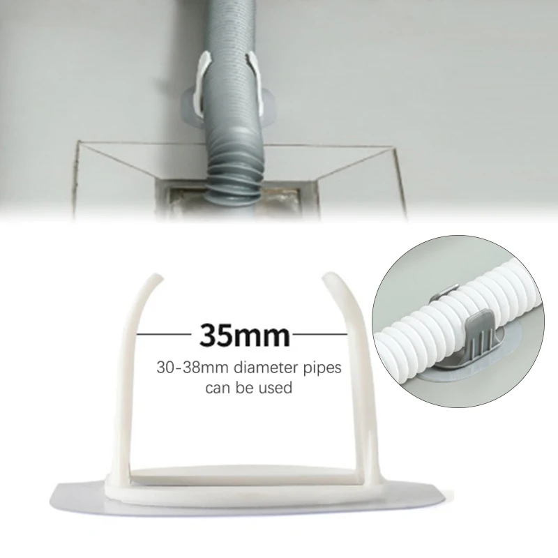 Supporto per tubo di scarico per lavatrice morsetto per tubo con fibbia fissa per tubo di scarico per lavatrice a tamburo per uso domestico Non perforato autoadesivo