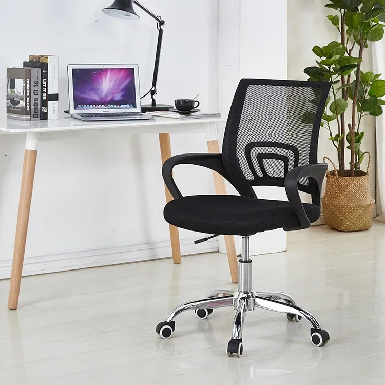 Hot Sale on Line Swivel Chair Price Black Mid-back Mesh Office Chair Computer Desk Chair