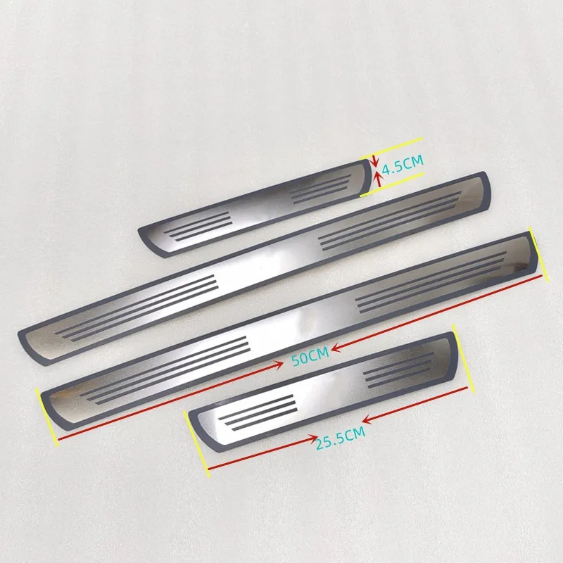 Chrom Edelstahl Auto Türschwelle Anti-Schmutz Aufkleber Abdeckung Dekoration Außen Anti-Kick Pedal Trim Zubehör Teile – Detail 1