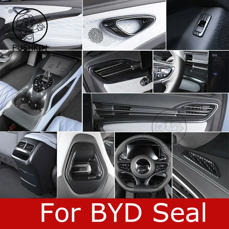 Цветные наклейки из углеродного волокна для украшения интерьера BYD Seal EV 2022 2023 LHD RHD аксессуары из АБС-пластика