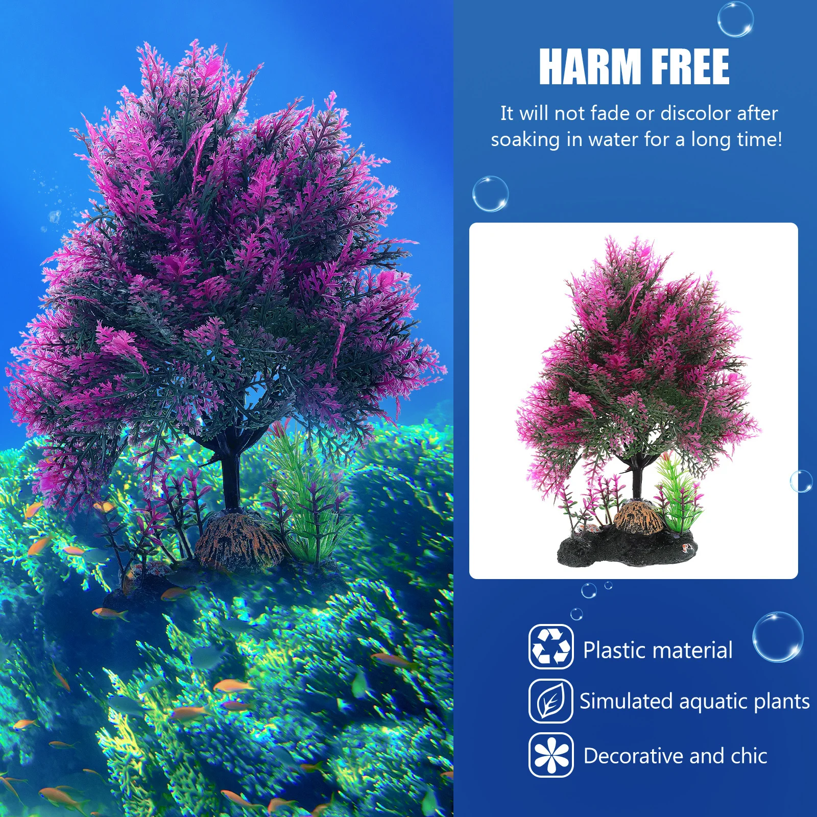 

Decorative Artificial Water Grass for Aquarium Fish Tank Hiding Place Safe Non Toxic Plastic Plant Ornament Aquarium Decor