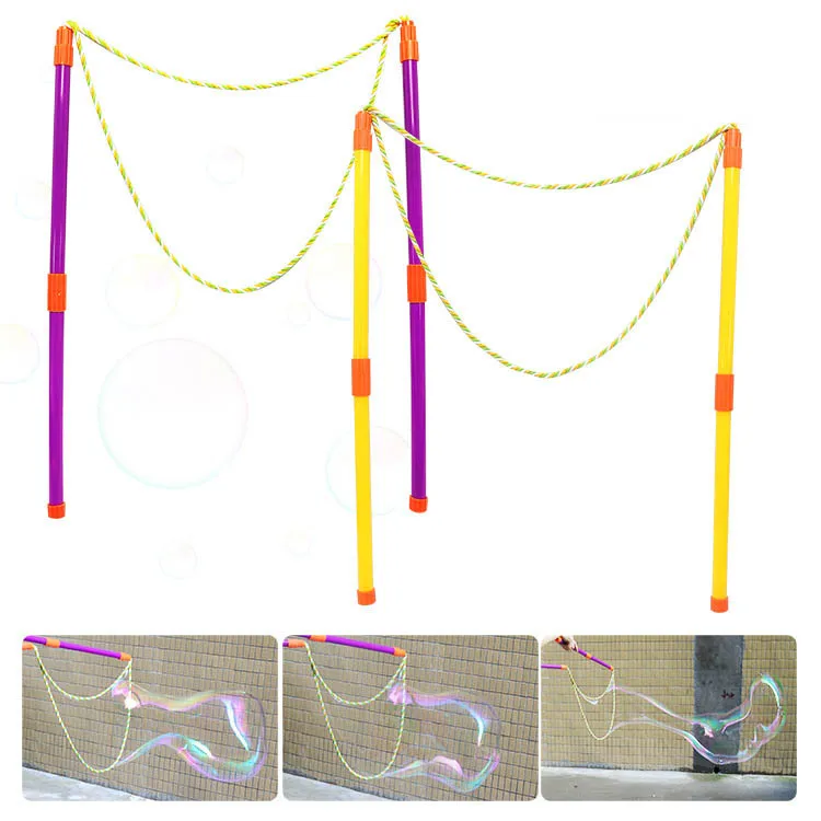 Double tige bulle corde bulle baguette colorée grande bulle anneau drôle bulle spectacle accessoires grande Performance bulle outil détachable