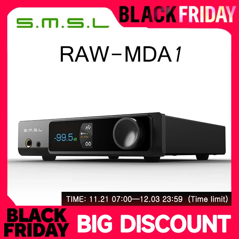 SMSL RAW-MDA1 Digital Music MQA Audio Decoder Bluetooth 5.1 Dual ES9039Q2M Lossless DSD XMOS XU316 APTX High Quality USB1.1/2.0