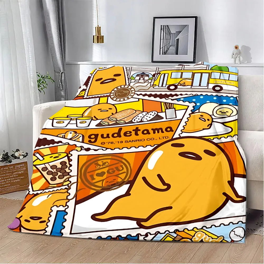 Sanrio Gudetama Lazy Egg Printed Blanket Picnic Blankets Warm Blanket Soft and Comfortable Blanket Home Travel Birthday Gift