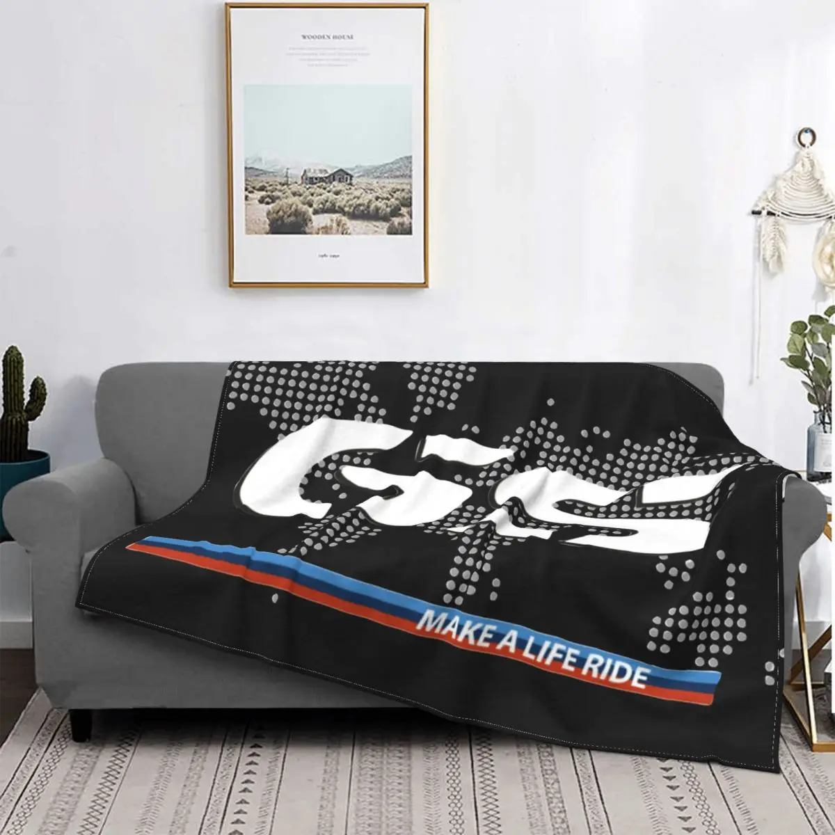 GS World Map Blankets Motocross Race Fleece Funny Warm Throw Blankets for Bedspread All Season