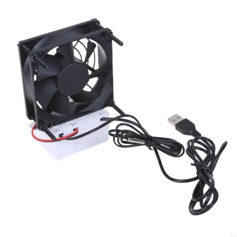 A52B 8cm USB Cooling Fan 44CFM Air USB Coolers Automatic PC Routers Fan with Temperature Control for Electronics Device