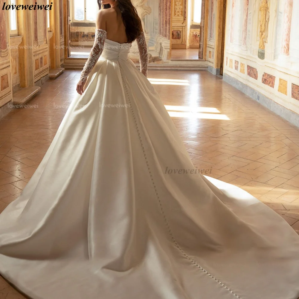 Mermaid Customized Wedding Dresses Off Shoulder Sweetheart Neck for Bride Lace Gowns Modern Style Bride Dress Vestido De Novia