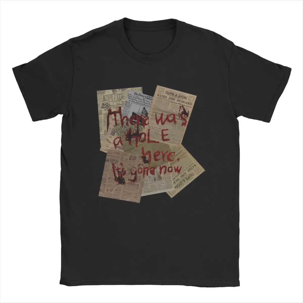 Men's There Was A Hole Here It's Gone Now Silent Hill T Shirts 100% Cotton Tops Vintage O Neck Tee Shirt Plus Size T-Shirt