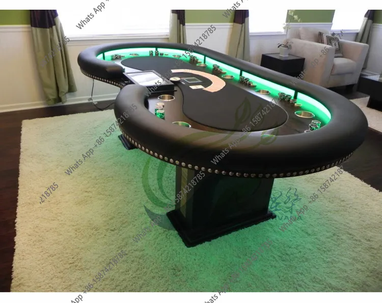 Texas poker table, dining table for two purposes, chess and cards, conference table custom poker table