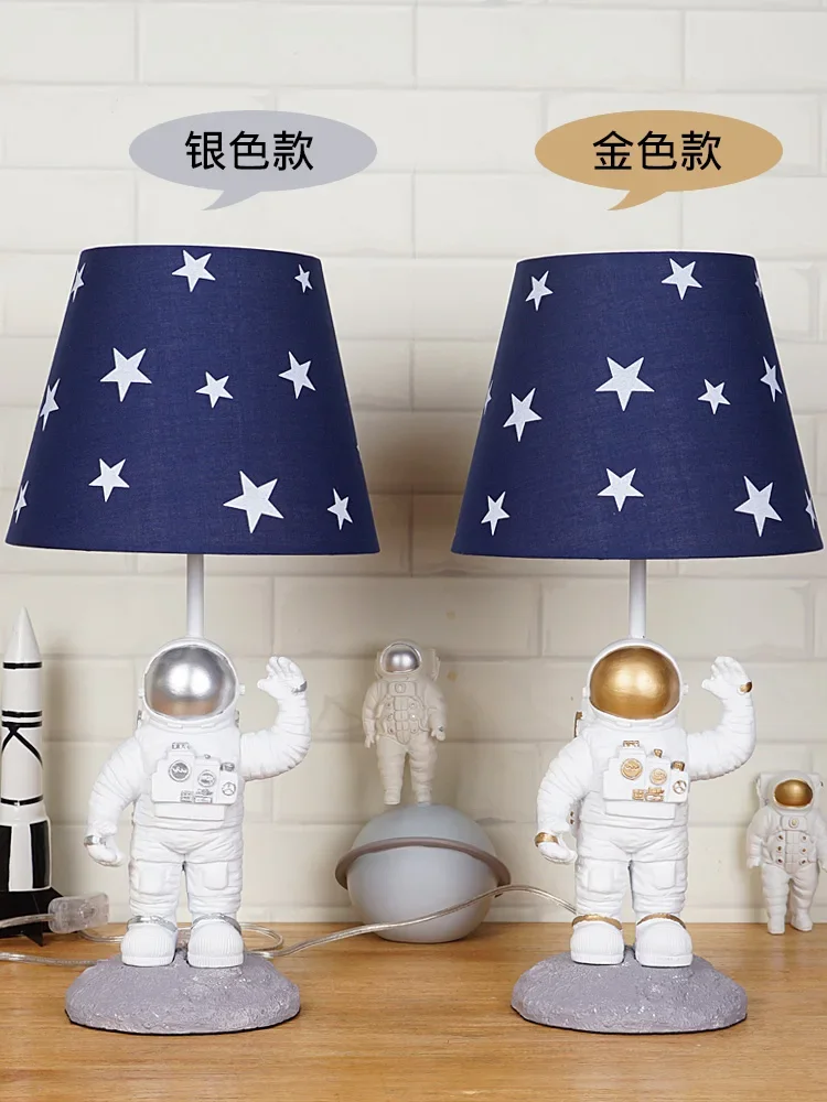 Astronaut children's room desk lamp simple creative personality modern cartoon boy bedroom room bedside desk lamp image 4