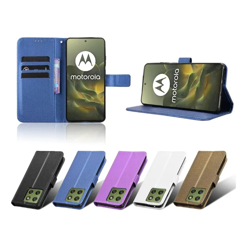 

Skinlee Flip Leather Case For Moto Edge X70 Air Solid Color Wallet Magnetic Holder Cover Funda For Moto Edge X70 Air Shell