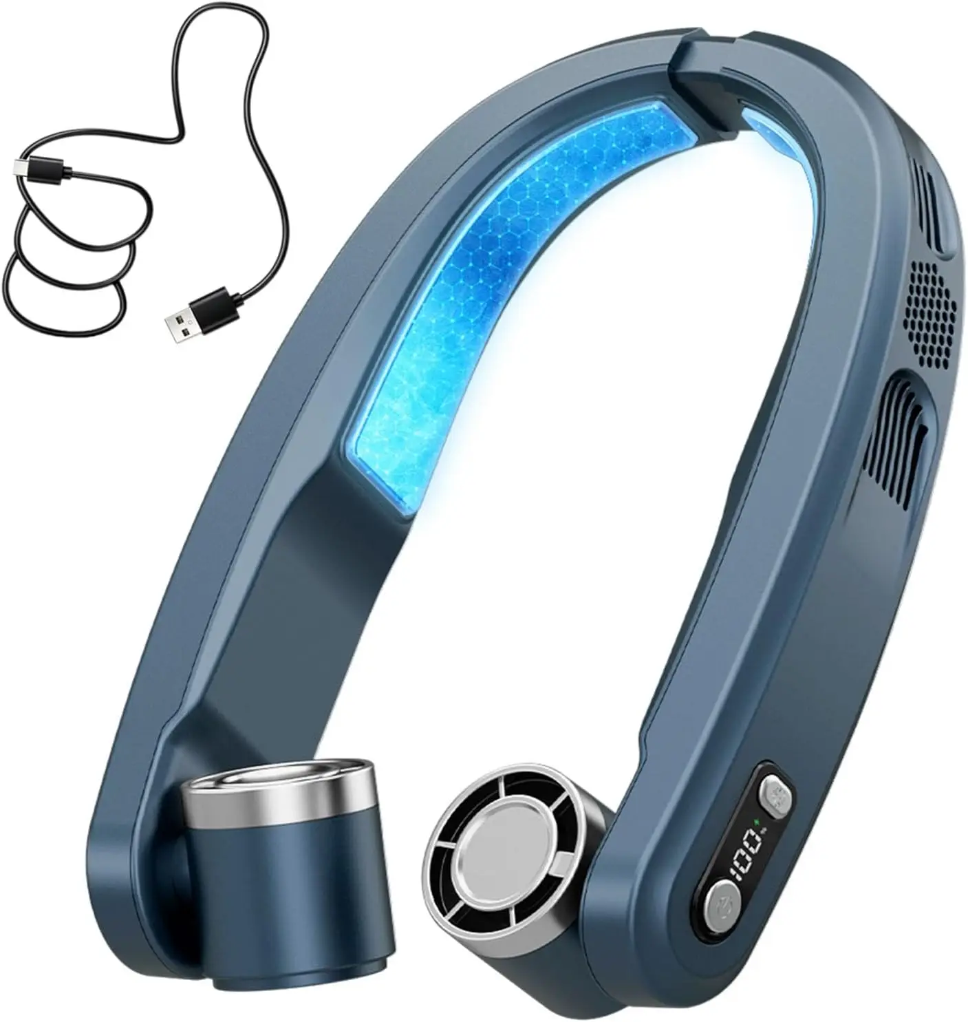 Wearable Neck Cooler, 270° Independent Adjustable Neck Air Conditioner Fan,2 Latest Cooler Plates,Quiet,Lightweight Neck Fans, 6