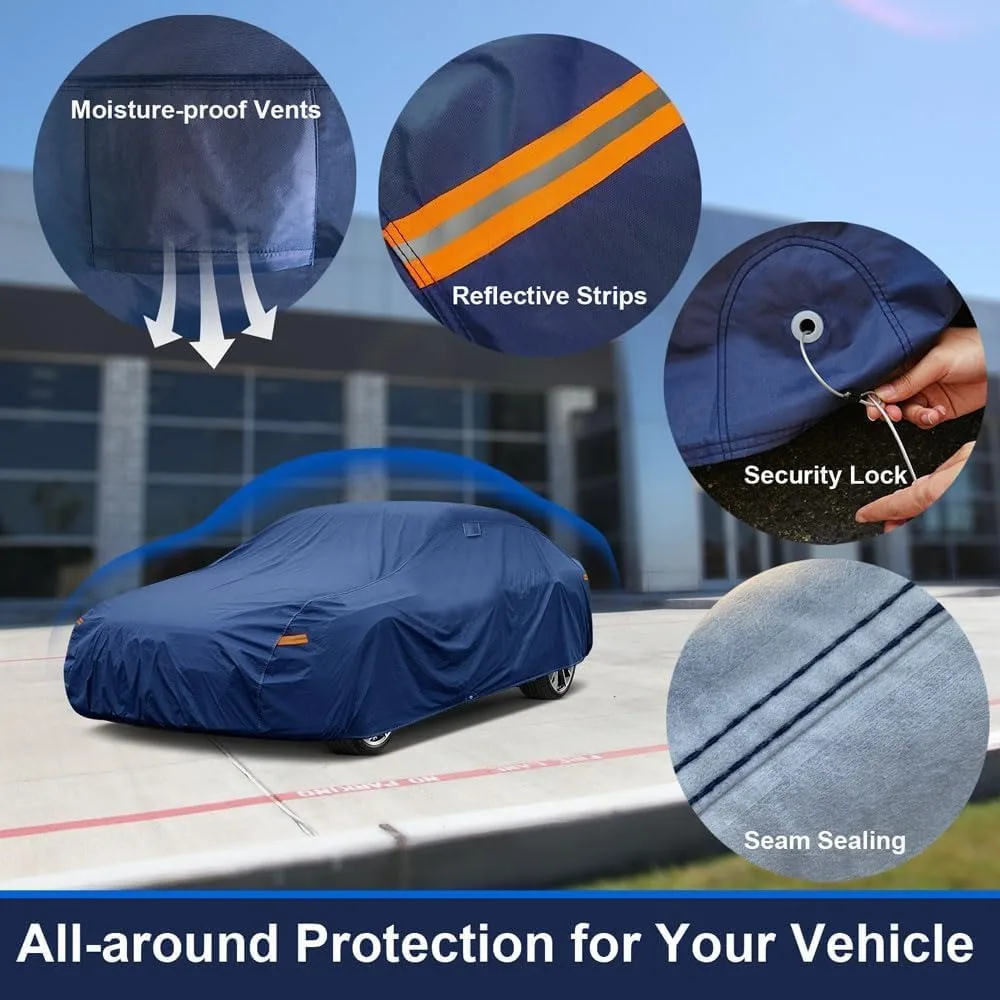 غطاء سيارة مقاوم للماء مناسب تمامًا لسيارة Mazda MX-5 Miata (1992-2025)، حماية لجميع الأحوال الجوية مع فتحة تهوية وقفل مضاد للسرقة