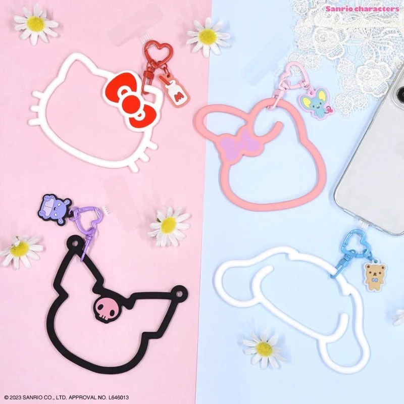 

Sanrio Kawaii мультфильм Hello Kitty Kuromi My Melody Cinnamoroll силиконовый телефон анти-потеря браслет брелок сумка ключ кулон подарок