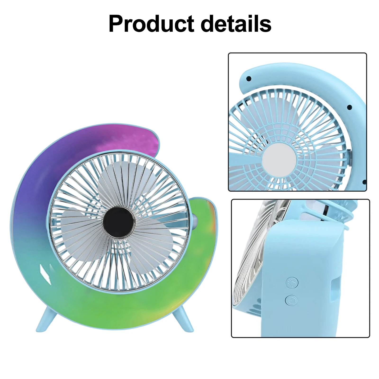 

Перезаряжаемый через USB мини-вентилятор с регулируемым наклоном и бесшумным управлением, идеально подходящий для настольных компьютеров и активного отдыха