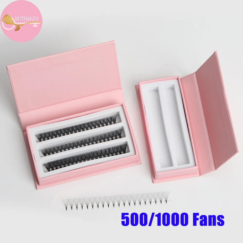 500 1000 Fans  4D-12D Loose Fan Lashes Eyelash Extensions Thin Pointy Base Premade Lash Fans Stem Sharp Russian Volume Lash