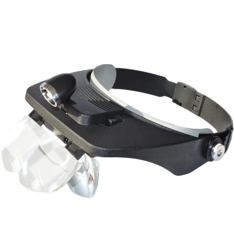 Beekeeping Grafting Tool Magnifier LED Light Binocular Head Magnifier with 4 Lens, High Definition Magnifier for Multi-Purpose