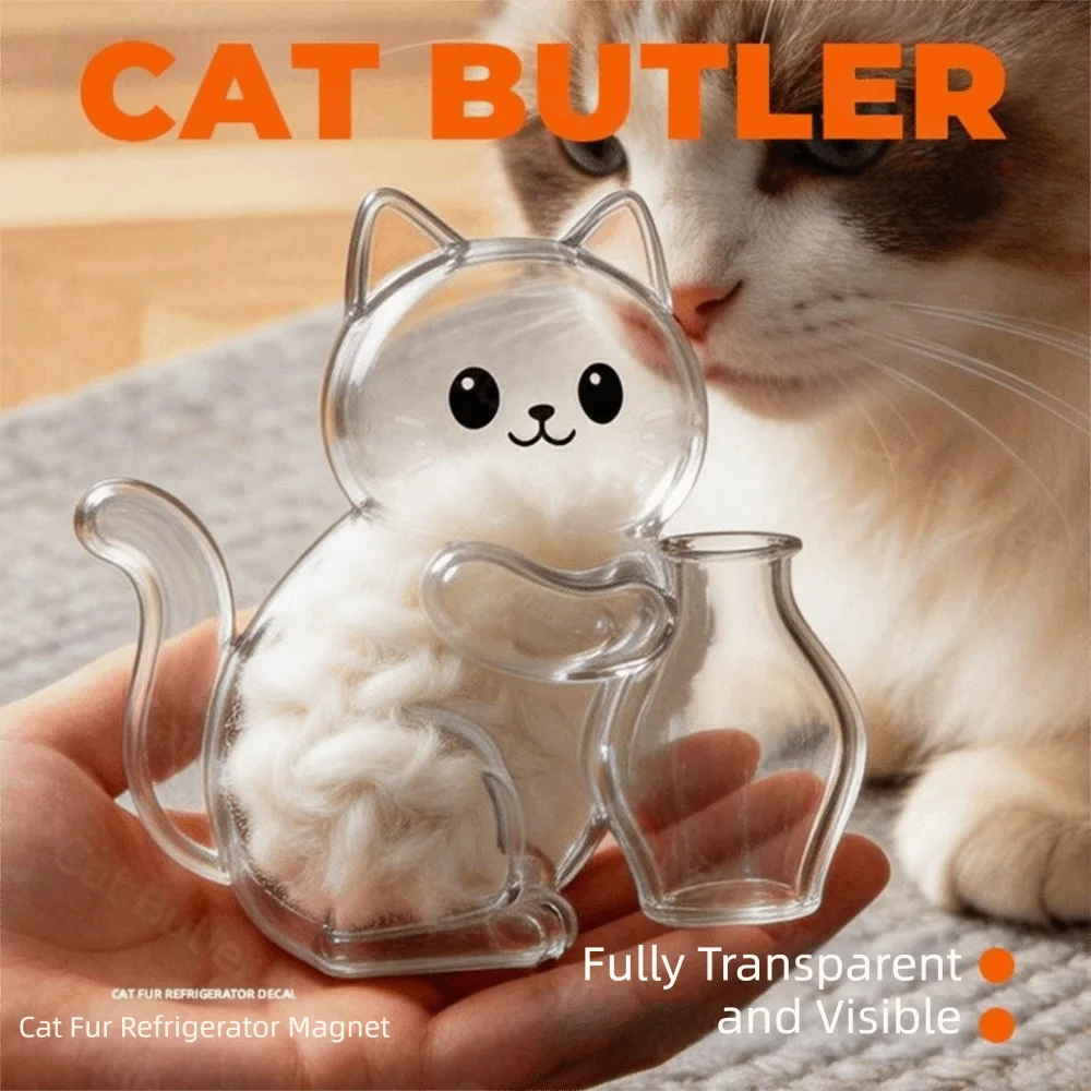 Transparent Cat Hair Storage Refrigerator Pet Fur Keepsake Capsule DIY Souvenirs Cat Whiskers Collector Fridge Magnet